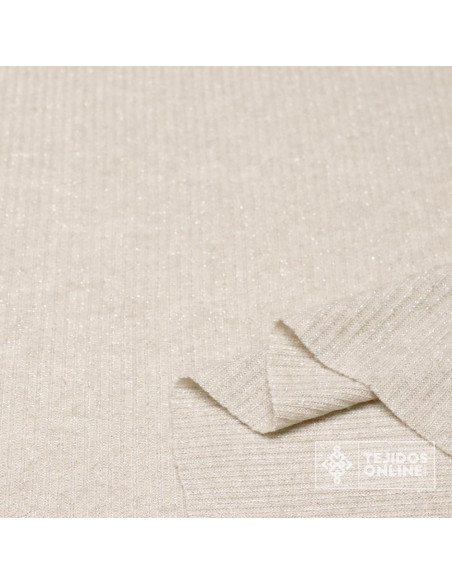 Tela de Punto Canalé con Toques Plata | Tienda de Telas Online - Imagen 2