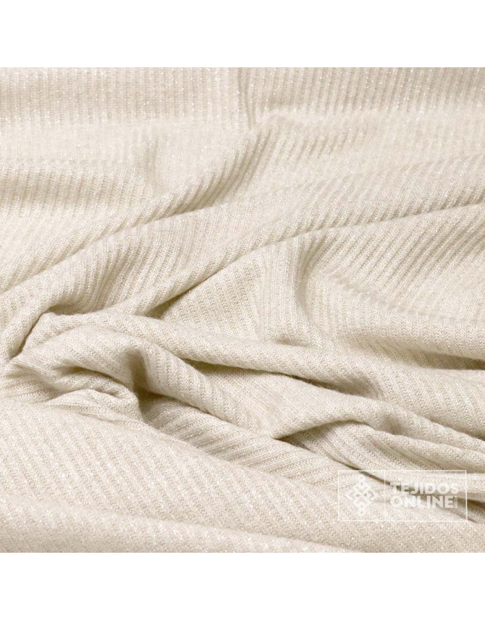 Tela de Punto Canalé con Toques Plata | Tienda de Telas Online - Imagen 3