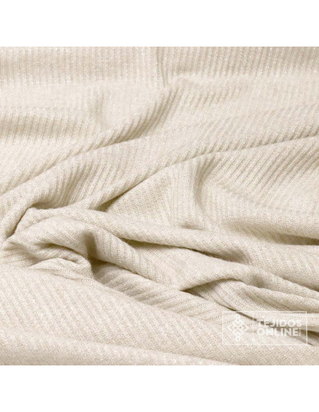 Tela de Punto Canalé con Toques Plata | Tienda de Telas Online - Imagen 3