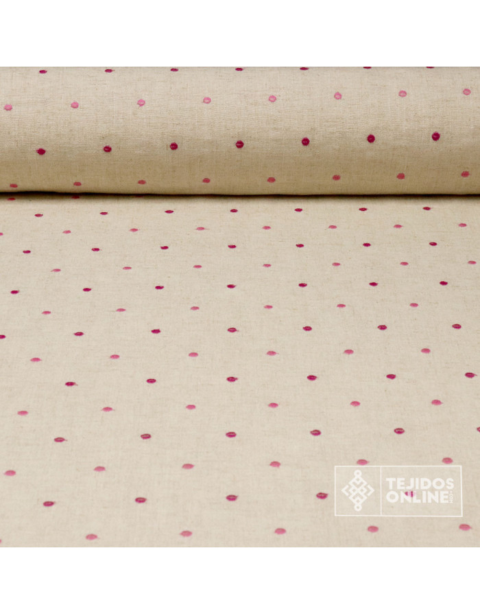 Tela Lino Lunar Buganvilia Borado | Venta de Telas de Lino