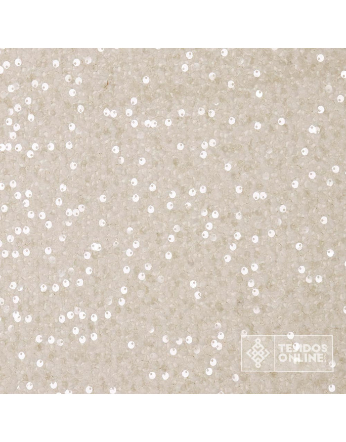 Tela de Lana Beige con Lentejuelas | Tienda de Telas Online