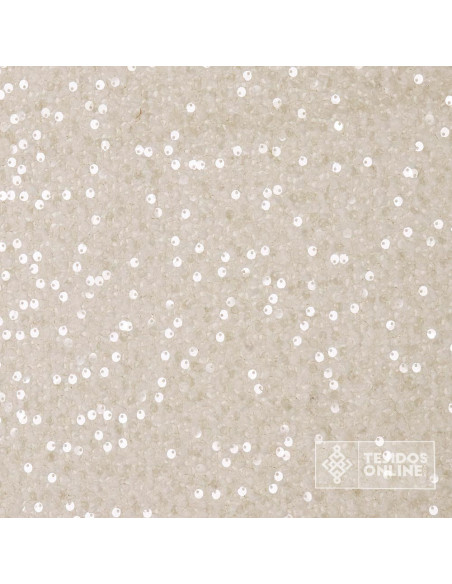 Tela de Lana Beige con Lentejuelas | Tienda de Telas Online
