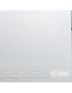 Visillo Blanco Para Feria Con Acabado  - Tela de Visillo 2