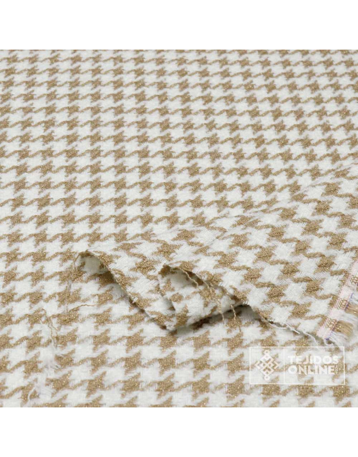 Tela Lana Pata de Gallo Lurex - Telas de Lana de Moda