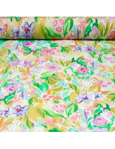 Tela de Flores Estampada  -  Telas de Vestir - Tienda de Telas - Imagen 1
