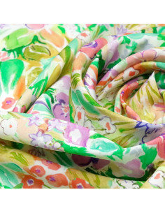 Tela de Flores Estampada  -  Telas de Vestir - Tienda de Telas - Imagen 2