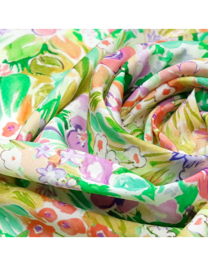 Tela de Flores Estampada  -  Telas de Vestir - Tienda de Telas - Imagen 2