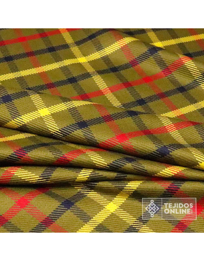 Tela Cuadro Escoces Verde Caqui | Telas Online - Imagen 3