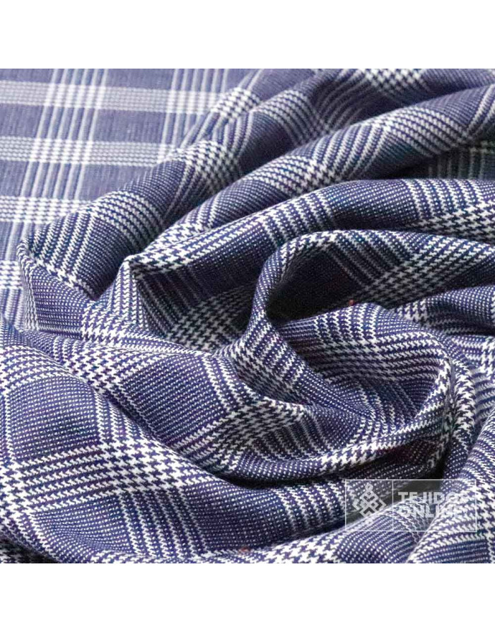 Tela Principe Gales Azul | Telas Online