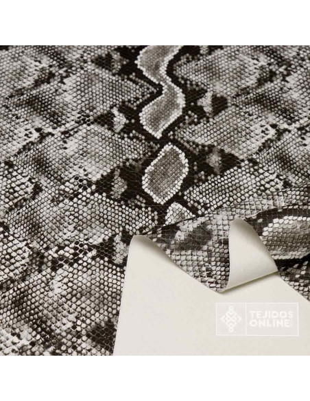 Tela Serpiente Animal Print Gris | Telas para Carnaval - Imagen 2