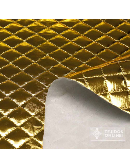 Tela Acolchada Dorada y Plata | Telas Enguatada