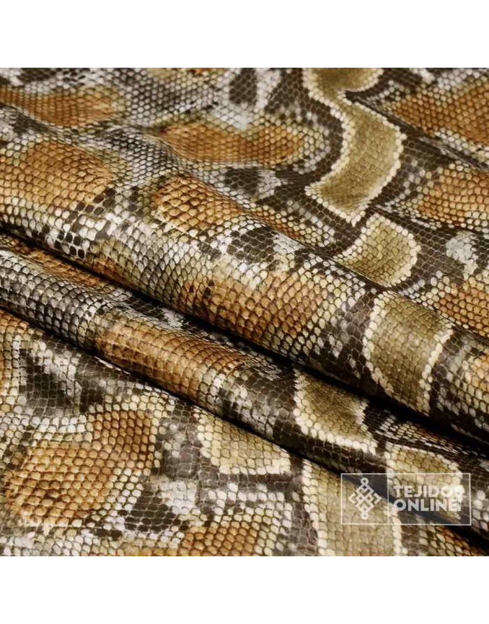 Tela Serpiente Animal Print Camel | Telas para Carnaval