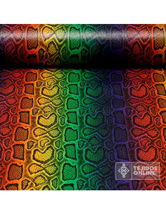 Tela Serpiente Animal Print Multicolor | Telas para Carnaval