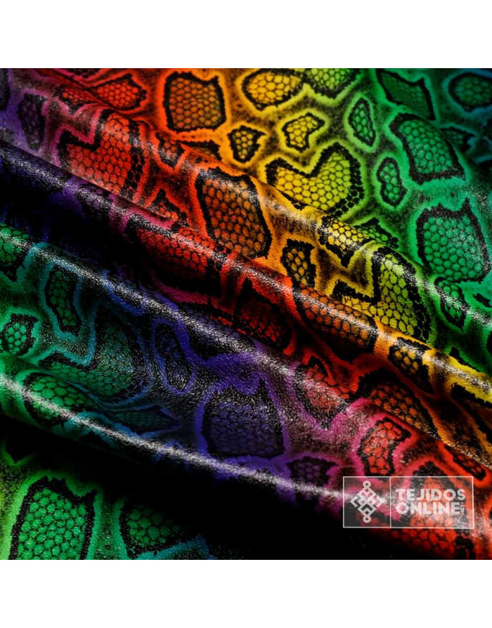 Tela Serpiente Animal Print Multicolor | Telas para Carnaval - Imagen 3