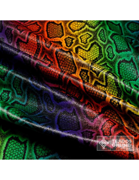 Tela Serpiente Animal Print Multicolor | Telas para Carnaval - Imagen 3