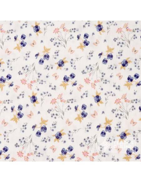 Bambula Bella Flor Azul Marino | Venta de Telas Online - Imagen 3