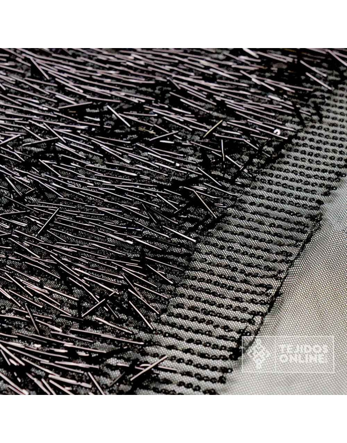 Tul Lentejuelas Aplique Cilindro - Telas de Pedrería