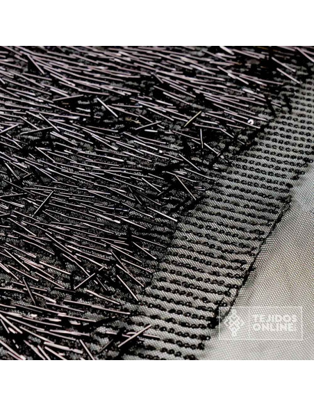 Tul Lentejuelas Aplique Cilindro - Telas de Pedrería