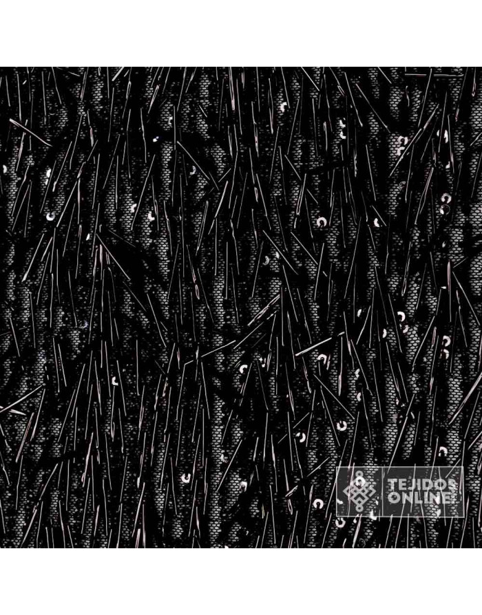 Tul Lentejuelas Aplique Cilindro - Telas de Pedrería