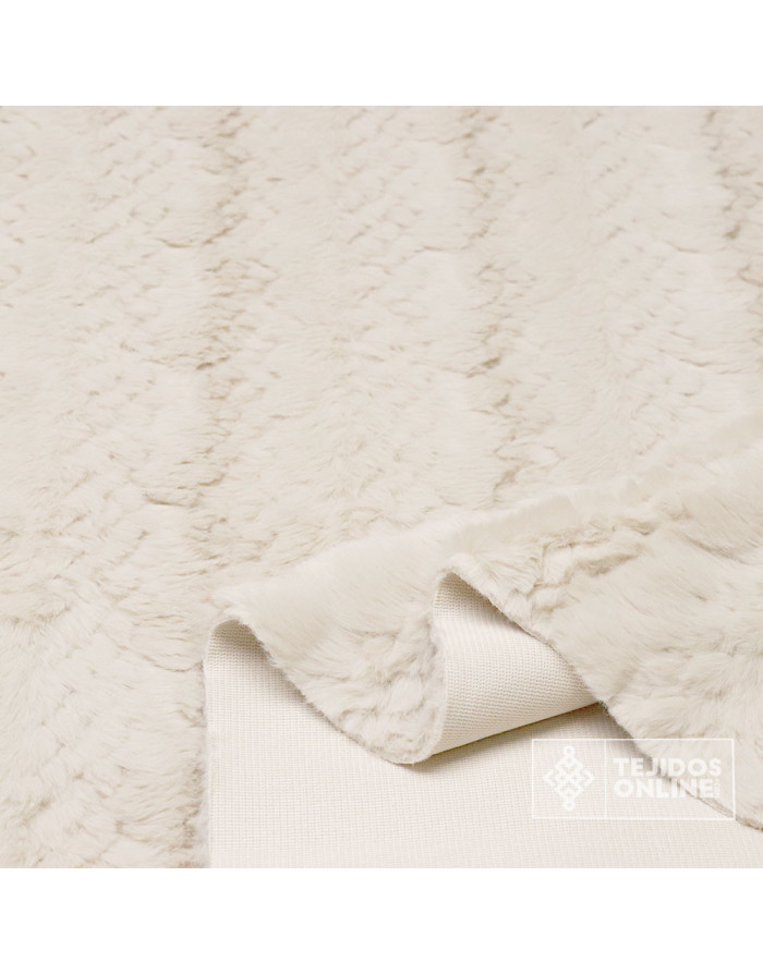 Tela Pelo Crema Alaska - Tejidos de Pelo para Confeccionar - Imagen 2