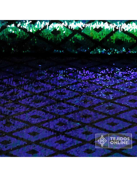 Lentejuelas Rombos Bicolor - Telas de Lentejuelas