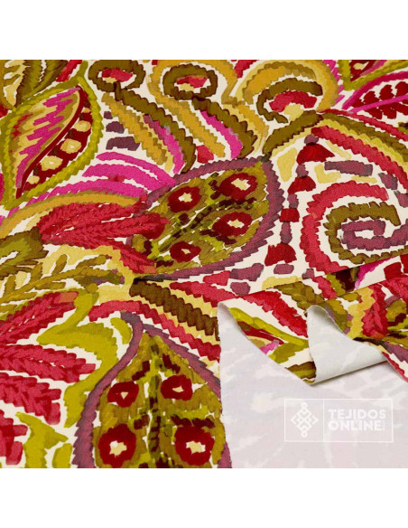 Tela de Lycra de Hojas Tropicales - Telas de Vestir - Imagen 2