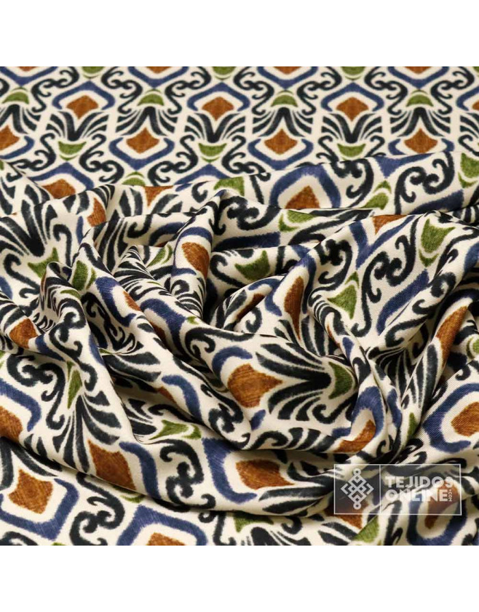 Tela Lycra con Diseño Étnico Ornamental - Telas de Moda - Imagen 2