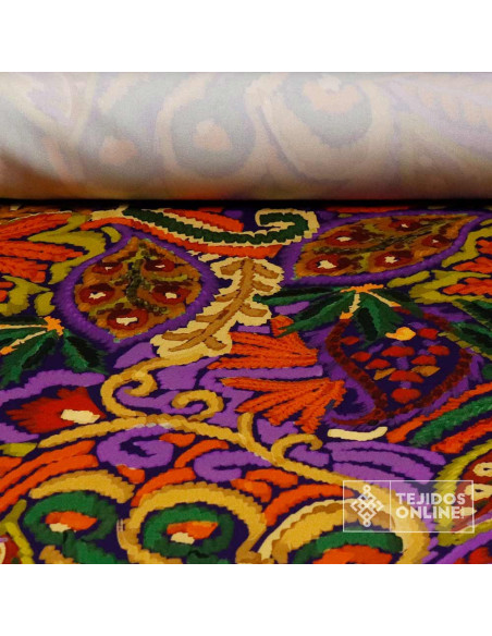 Tela Lycra con Estampado Floral Paisley - Telas de Vestir Tela Lycra con Estampado Floral Paisley - Telas de Vestir