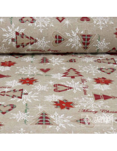 Tela de Navidad Recortes Navideños - Ideal para Decoración Navideña