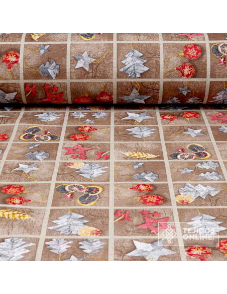 Tela de Navidad con Cuadros - Telas para Decoración Navideña - Imagen 1