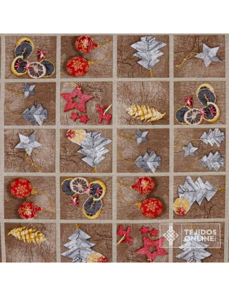 Tela de Navidad con Cuadros - Telas para Decoración Navideña - Imagen 3