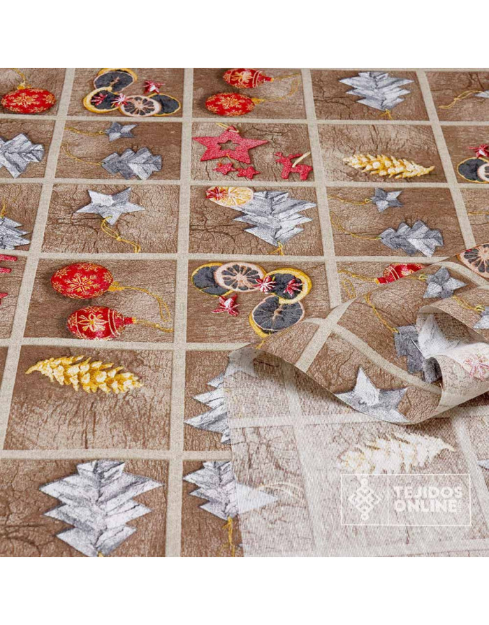Tela de Navidad con Cuadros - Telas para Decoración Navideña - Imagen 2