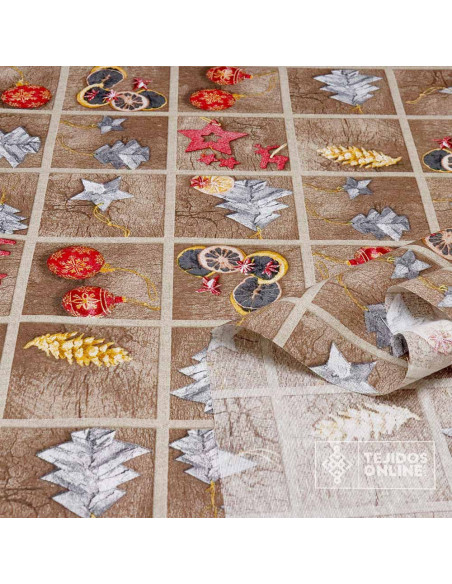 Tela de Navidad con Cuadros - Telas para Decoración Navideña - Imagen 2