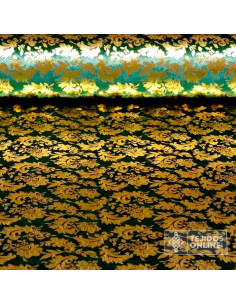 Telas de Terciopelo - Terciopelo Verde Pan de Oro