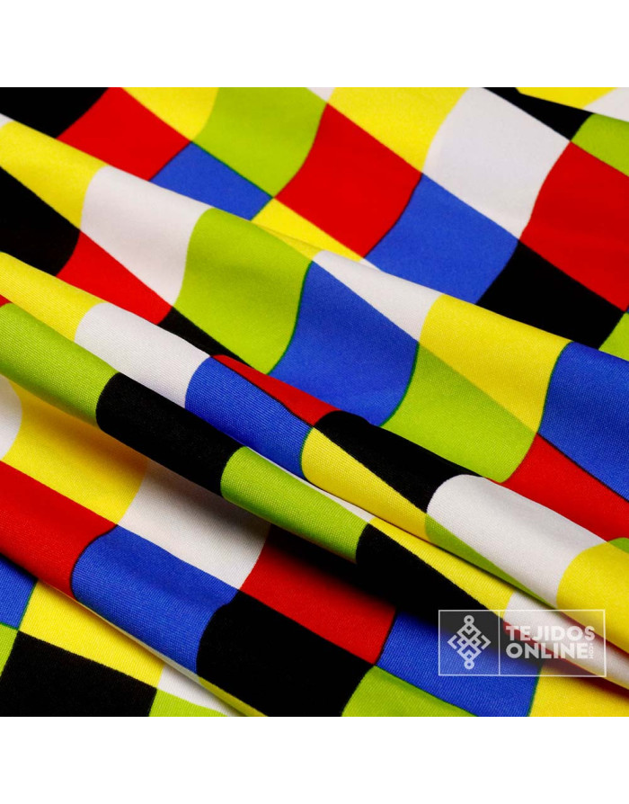 Tela Rombos Multicolor Arlequín - Telas Para Carnaval