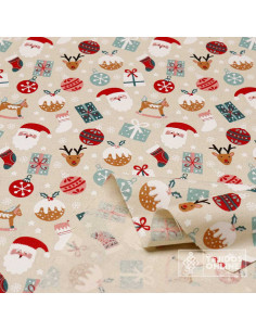 Loneta Navidad 100% Algodón Papa Noel  - Telas de Navidad 2