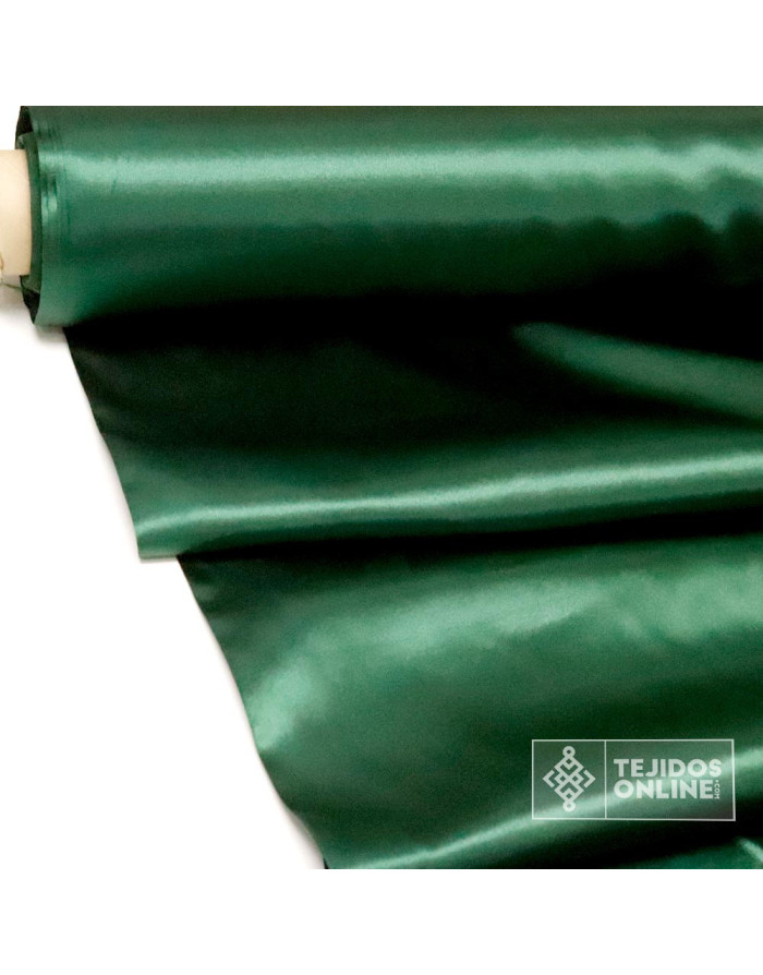 Tela Raso Verde Botella para Carnaval - Telas de Raso - Imagen 1