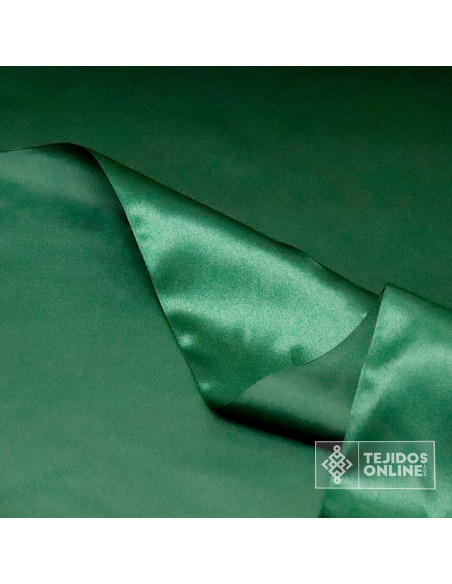 Tela Raso Verde Botella para Carnaval - Telas de Raso - Imagen 2