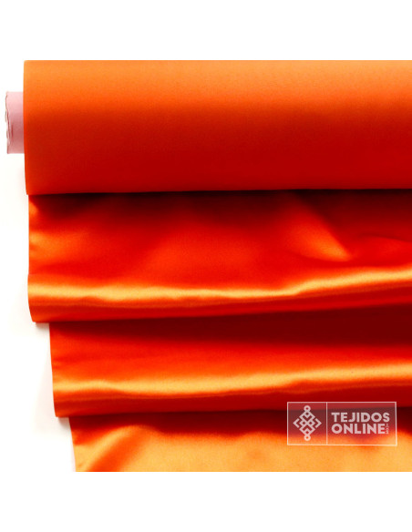 Tela Raso Naranja para Carnaval - Raso Doble de Ancho