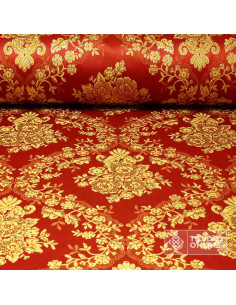 Brocado Olvera Burdeos Oro