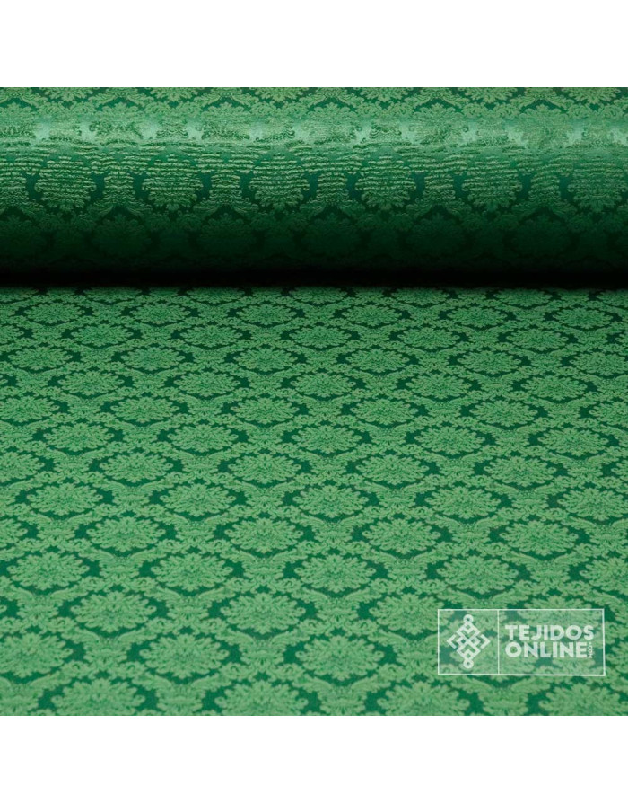 Damasco Verde Aragón - Tejidos Online - Imagen 1