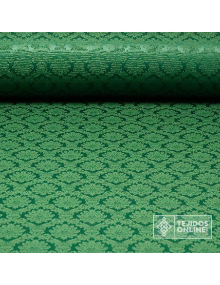 Damasco Verde Aragón - Tejidos Online - Imagen 1