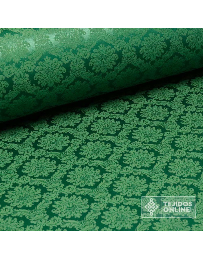 Damasco Verde Aragón - Tejidos Online - Imagen 4