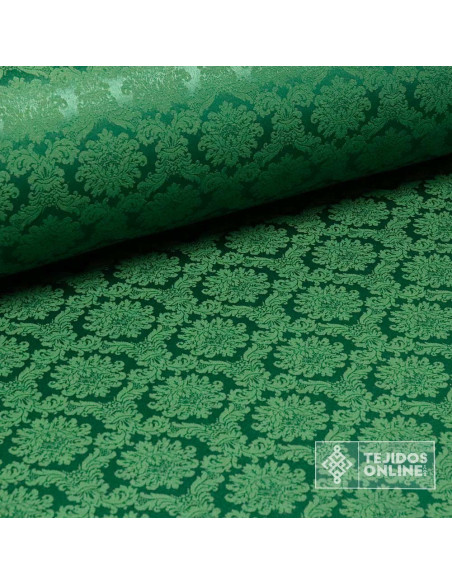 Damasco Verde Aragón - Tejidos Online - Imagen 4