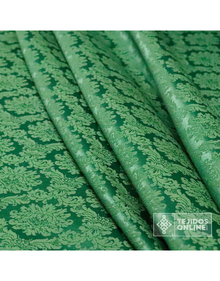 Damasco Verde Aragón - Tejidos Online - Imagen 2