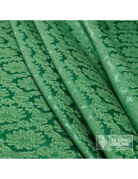 Damasco Verde Aragón - Tejidos Online - Imagen 2