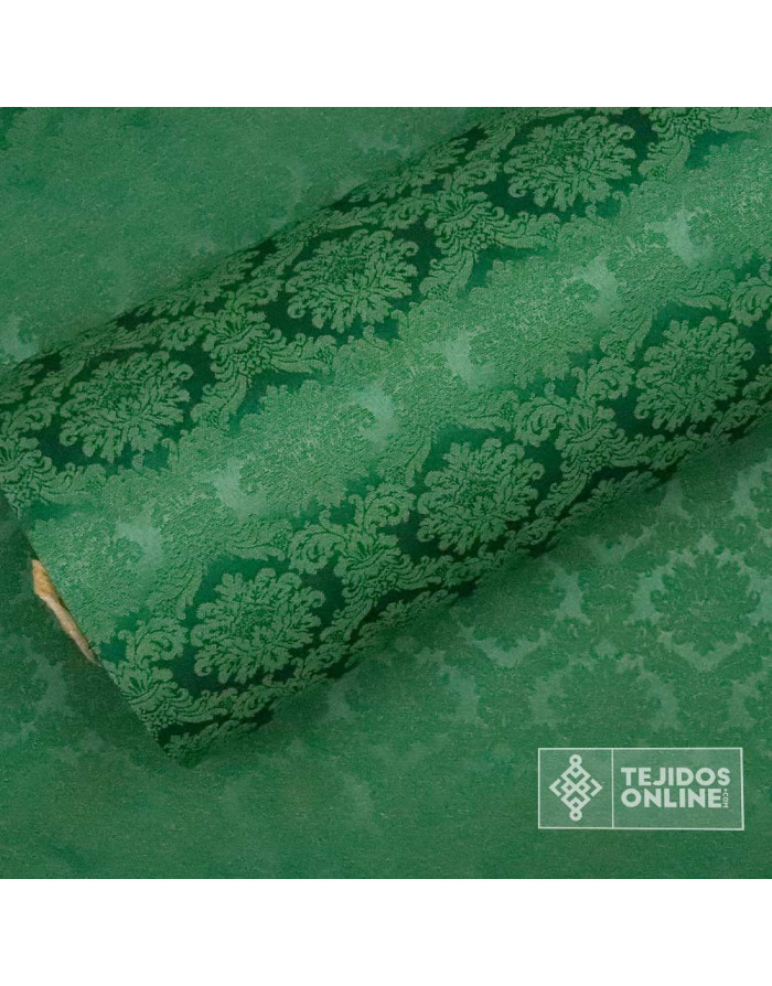 Damasco Verde Aragón - Tejidos Online - Imagen 3