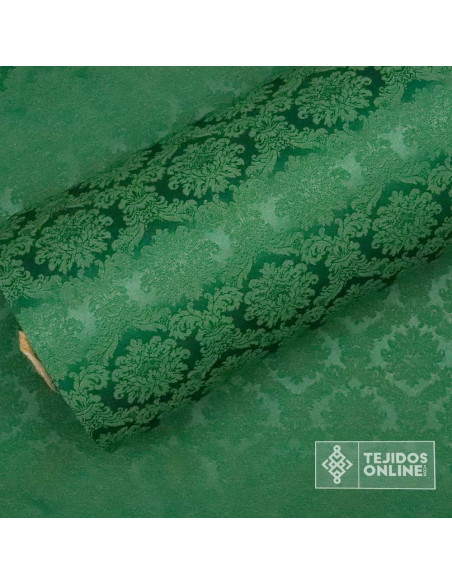 Damasco Verde Aragón - Tejidos Online - Imagen 3