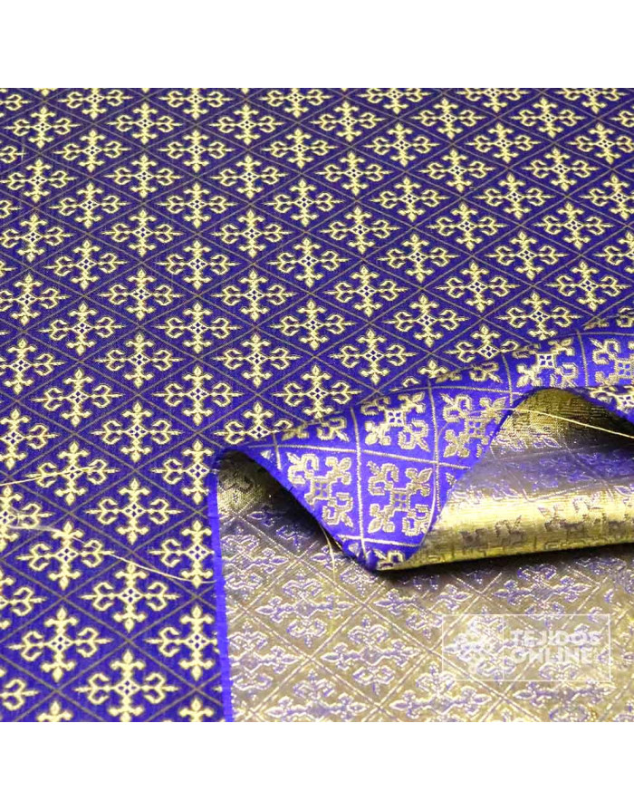 Tela Reyes Magos Brocado Azul - Telas para Disfraz