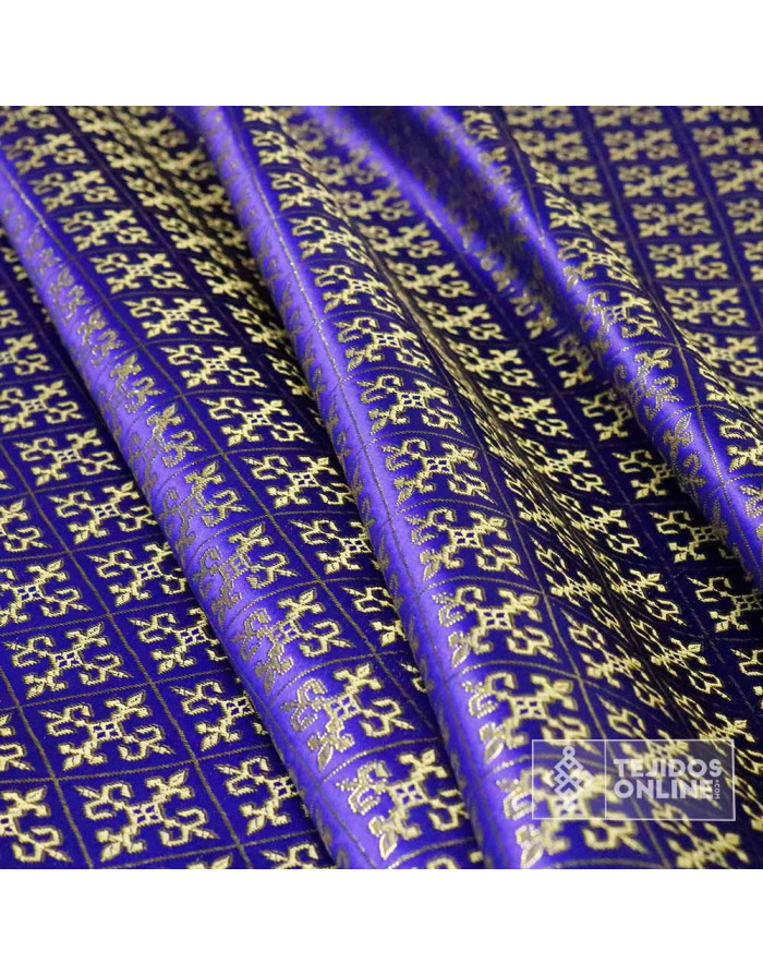 Tela Reyes Magos Brocado Azul - Telas para Disfraz